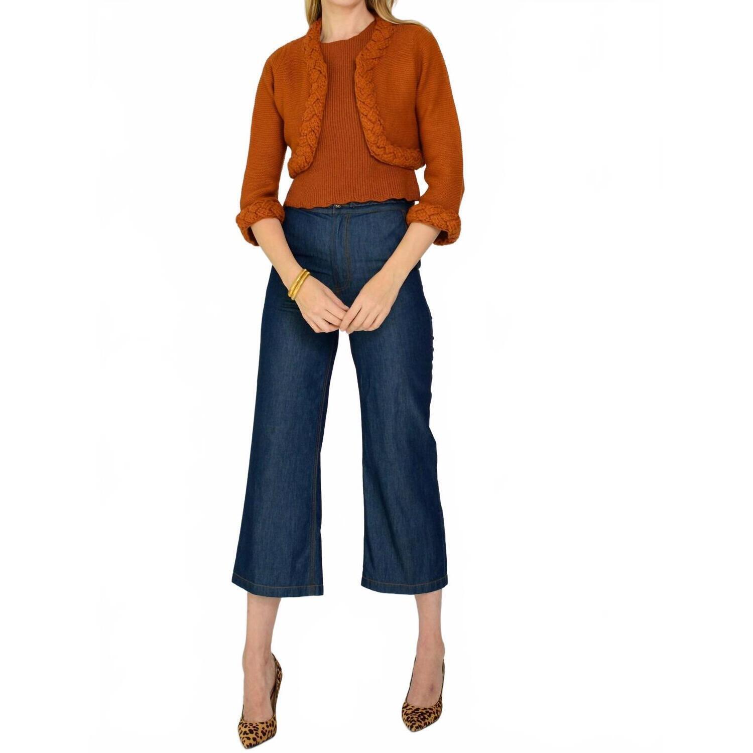 New Elizabeth James The Label Honey Cardigan Top In Amber